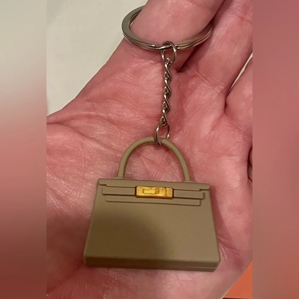 Mini Handbag Keychain Purse Charm Neutral Luxury Style Bag Accessory